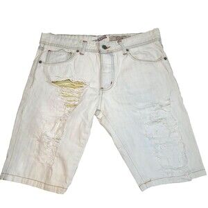 GIANNI LUPO MEN'S Distressed Denim Bermuda Shorts SZ 34'' Made In ITALY